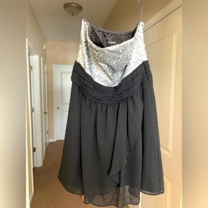 Black & silver sequin mini dress